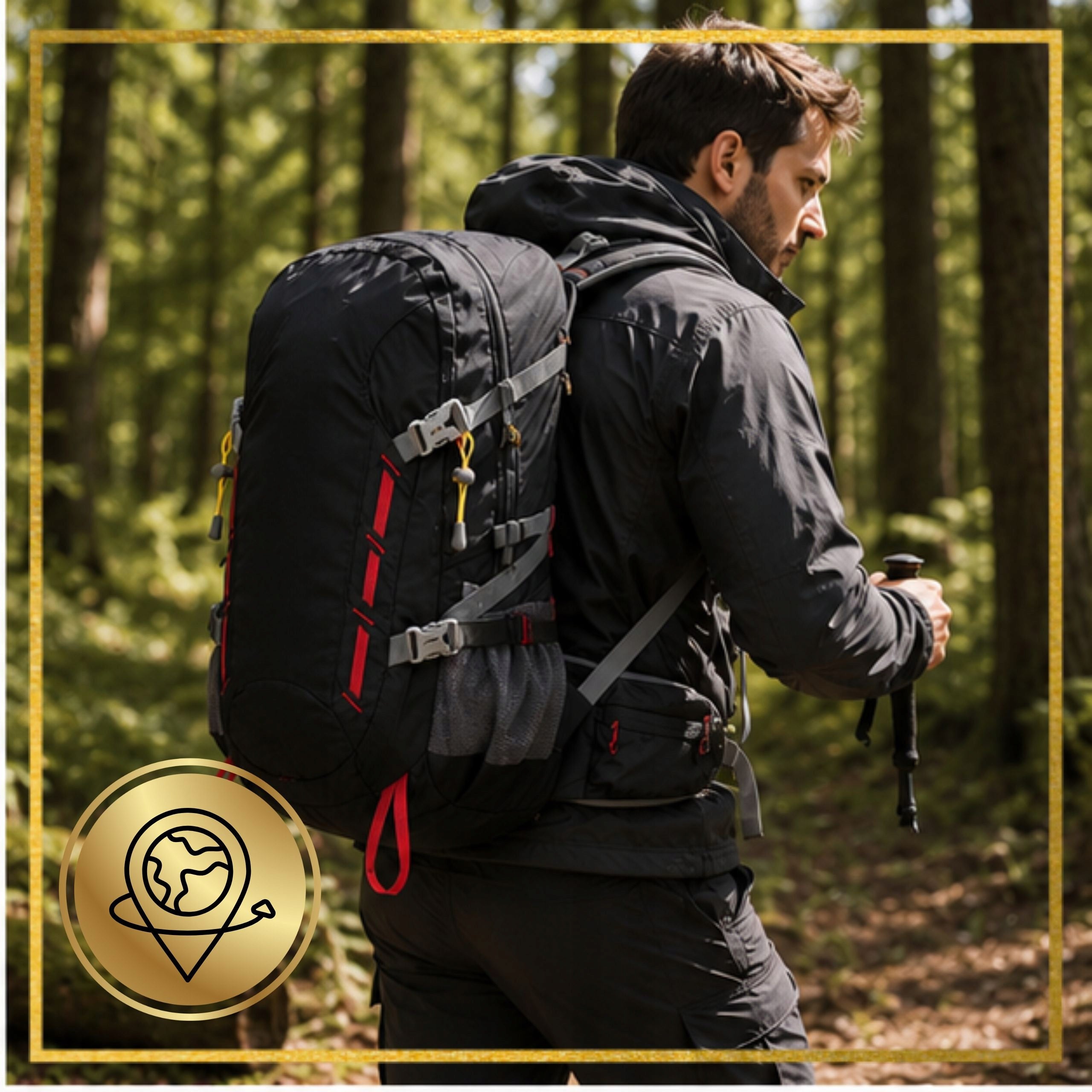 Hiking Backpack Black Mountain Trekking Women's 40L + COVER Manufacturer code PLECAK GÓRSKI PAKOWANY W GÓRY TURSTYCZNY