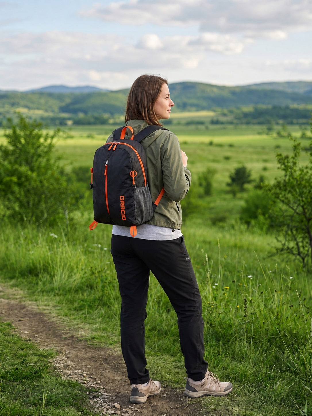 Hiking Backpack Sports Trekking Lightweight Folding Black GRACIO Packaging status original