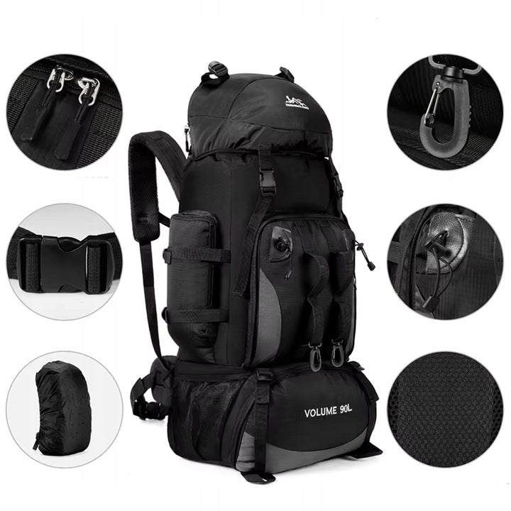 Hiking Backpack Waterproof 90L Trekking Large Lightweight Expedition Survival Packaging status original