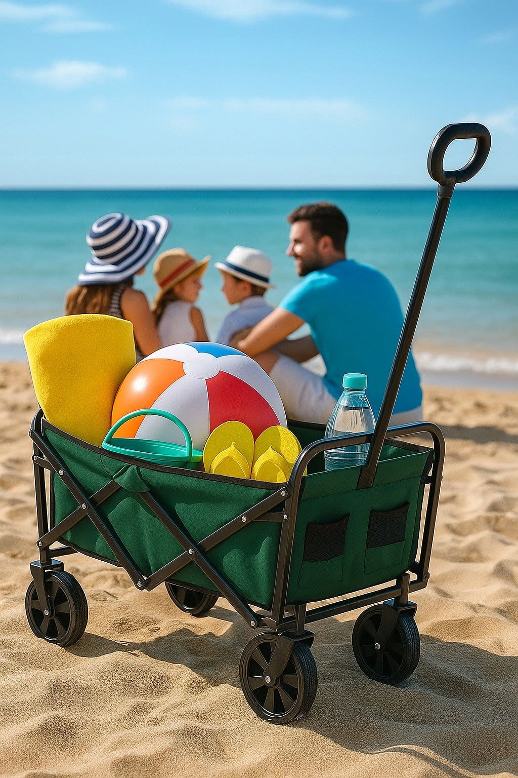 Hiking CART Beach Transport Garden Folding Camping 120L 100kg Capacity 120 l