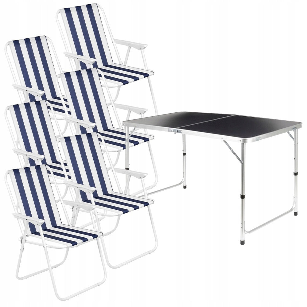 Hiking Furniture Garden Camping Balcony Table + 6x Folding Chairs Manufacturer code 5900670137325