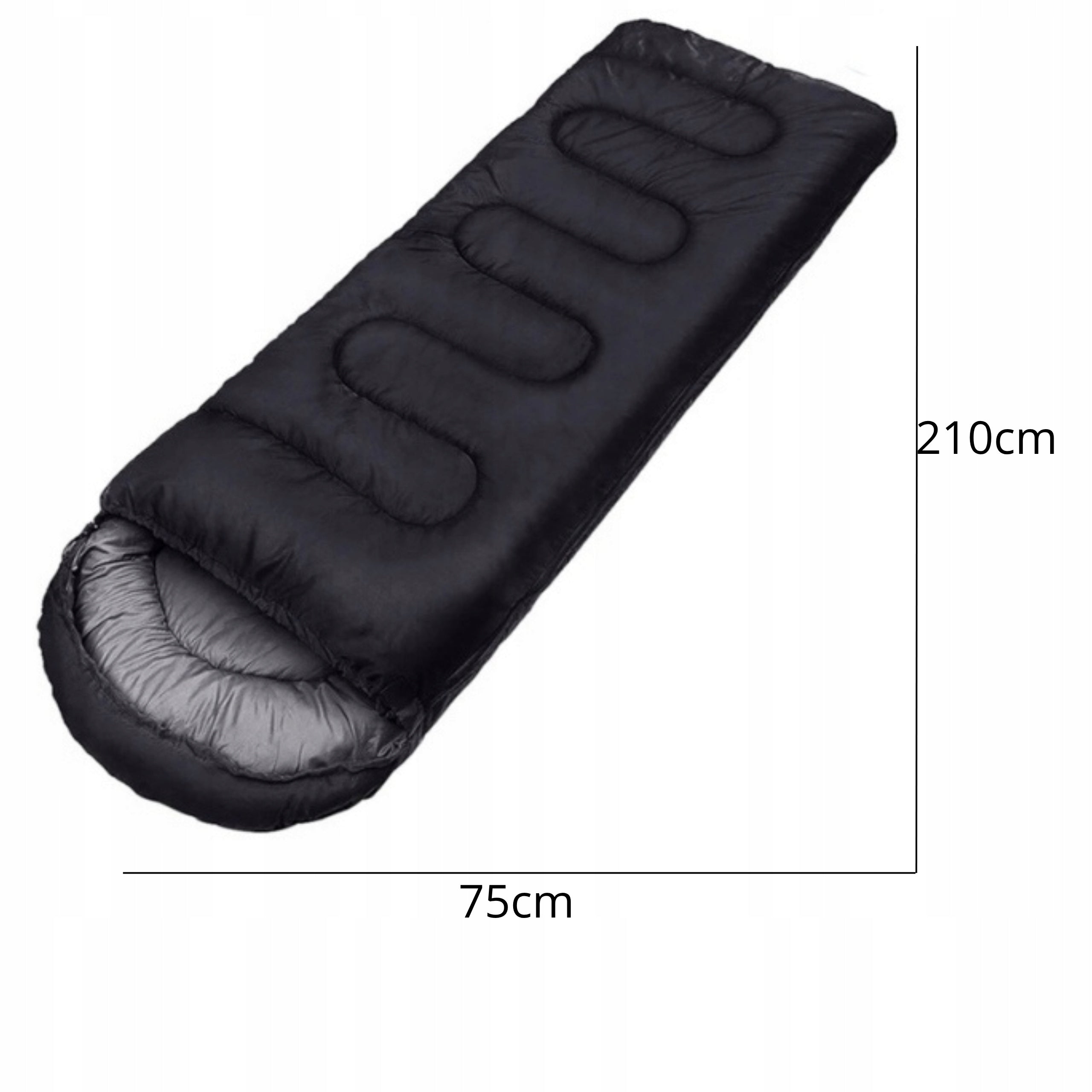 Hiking Sleeping Bag 210x75cm Mummy Lightweight Warm Waterproof Cover Black Manufacturer code Akc000341
