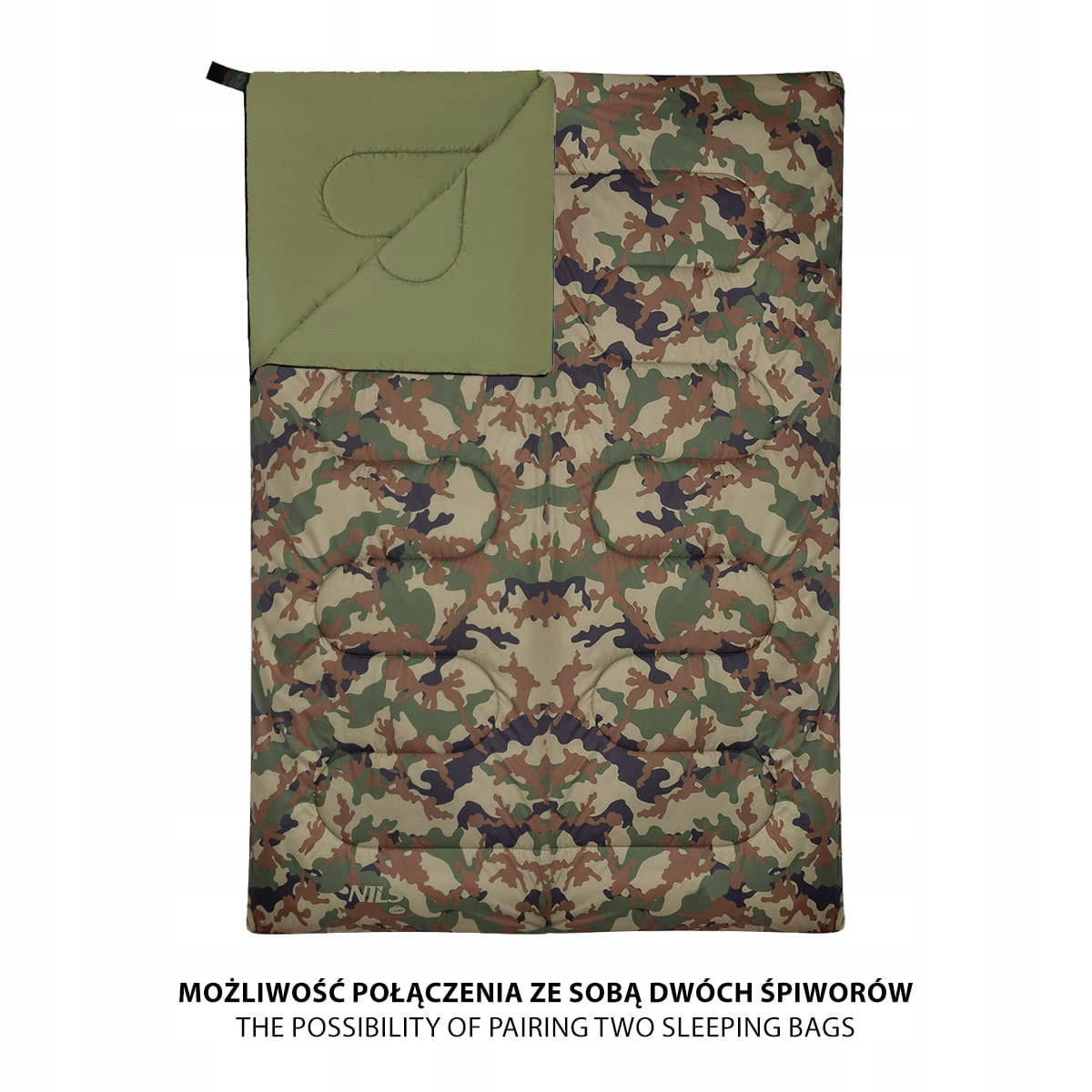 Hiking Sleeping Bag 75x190cm Nils Camp NC2002 Quilt Warm Green Moro Packaging status original