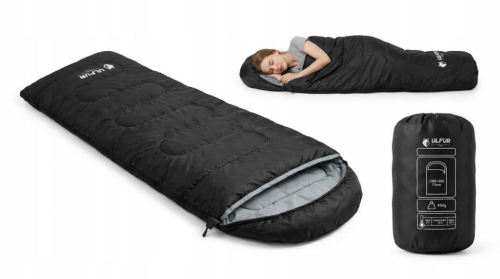 Hiking Sleeping Bag Warm Hooded Lightweight Cover 210x73 ULFUR Packaging status original
