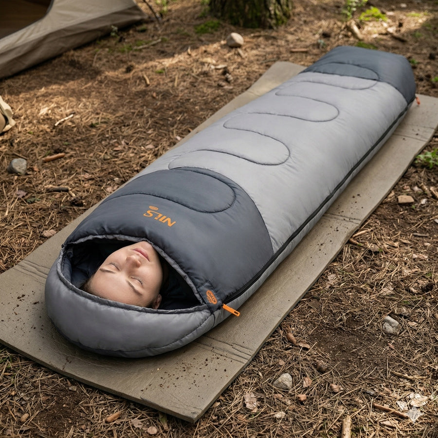Hiking Sleeping Bag Warm Mummy Lightweight Hooded Under Tent Large 215x75 cm Packaging status original