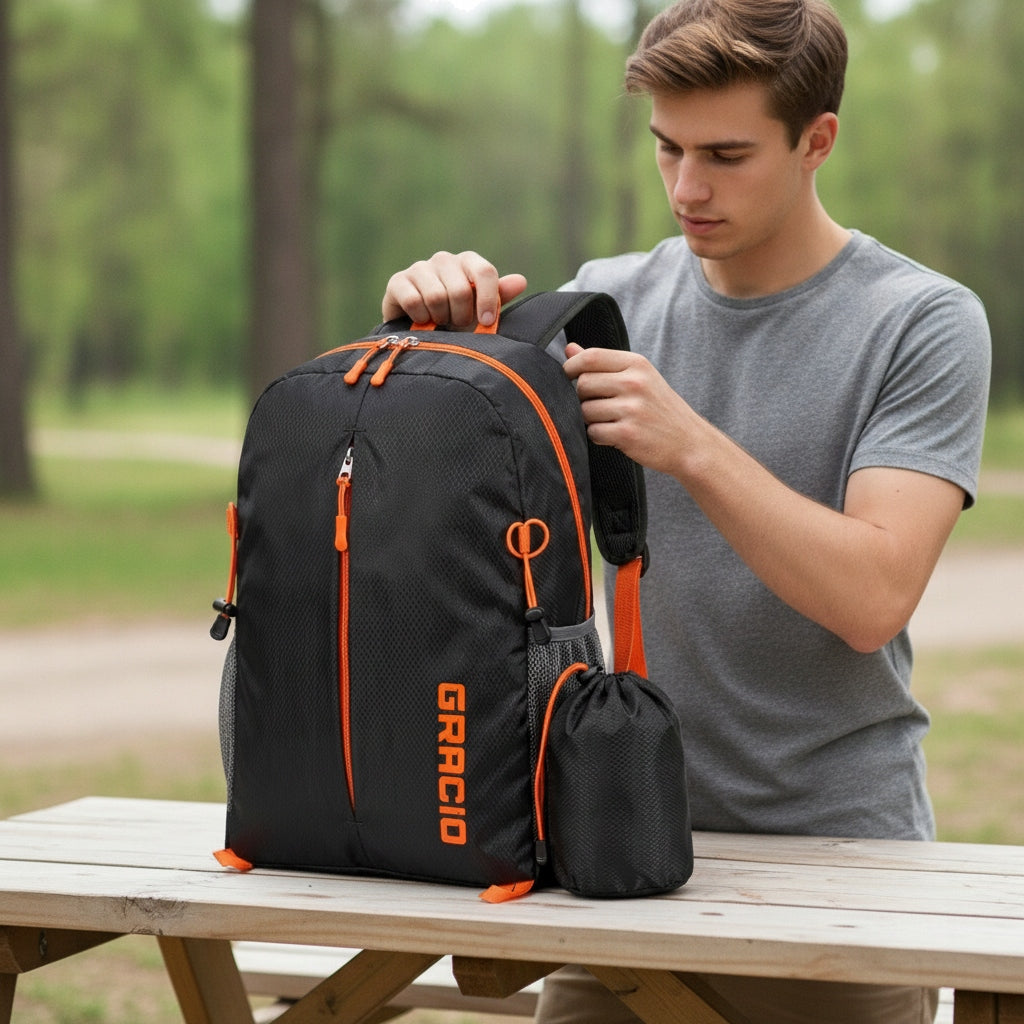 Hiking Trekking Backpack Foldable Waterproof 17l Black Gracio Manufacturer code Plecak sportowy składany