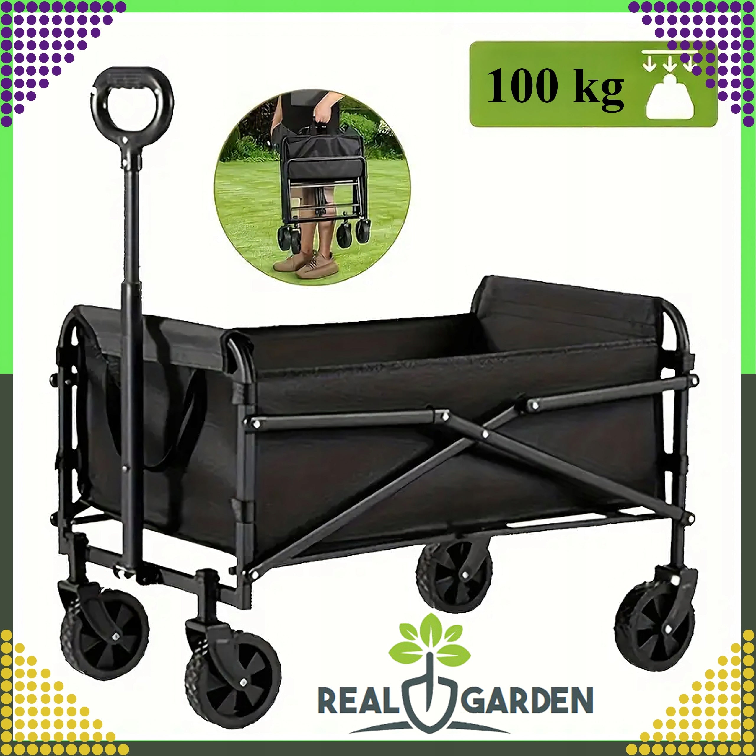 Hiking Trolley Beach Transport Garden Folding Camping Fish 100kg Kind trolley