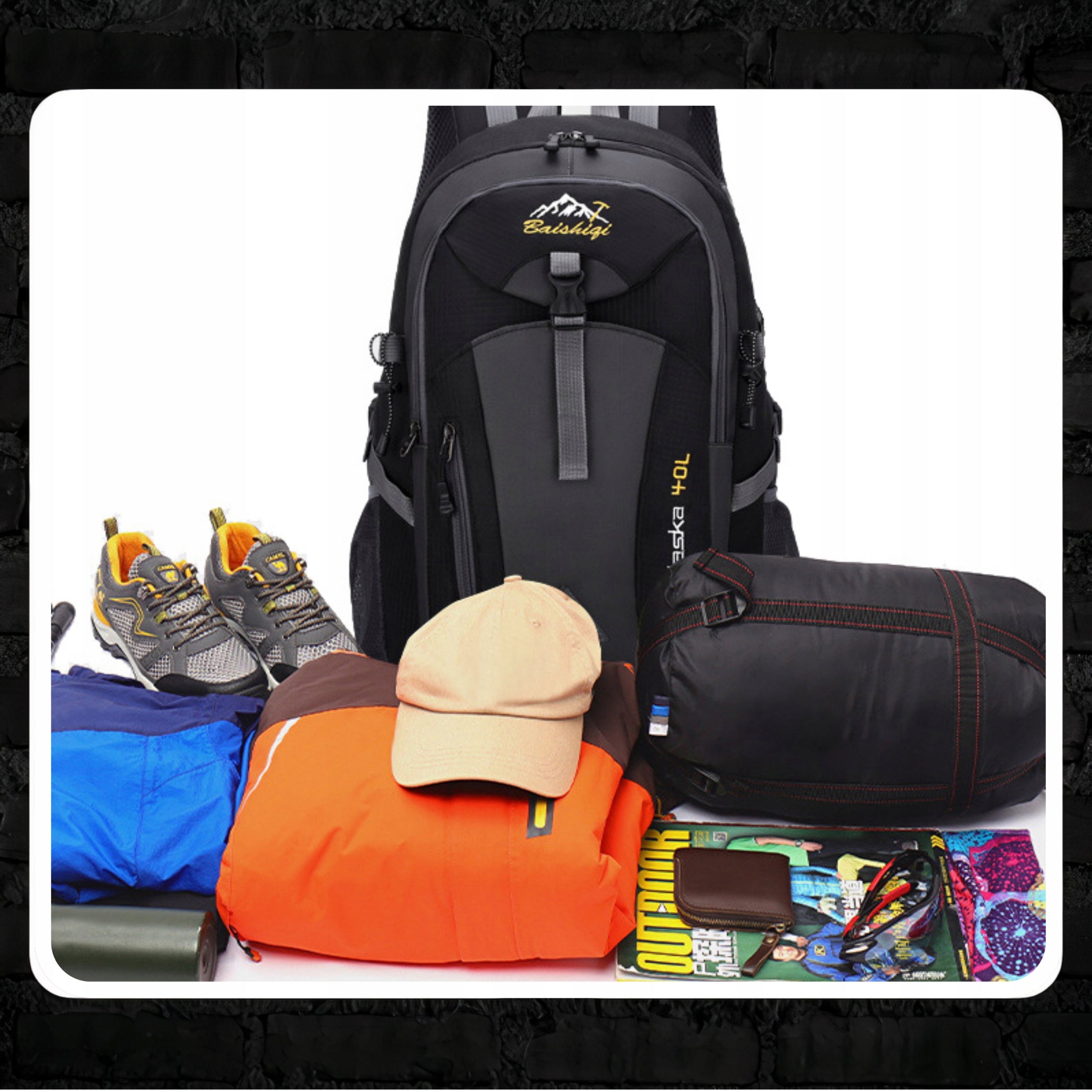Hiking backpack 40 l waterproof black Brand WTM