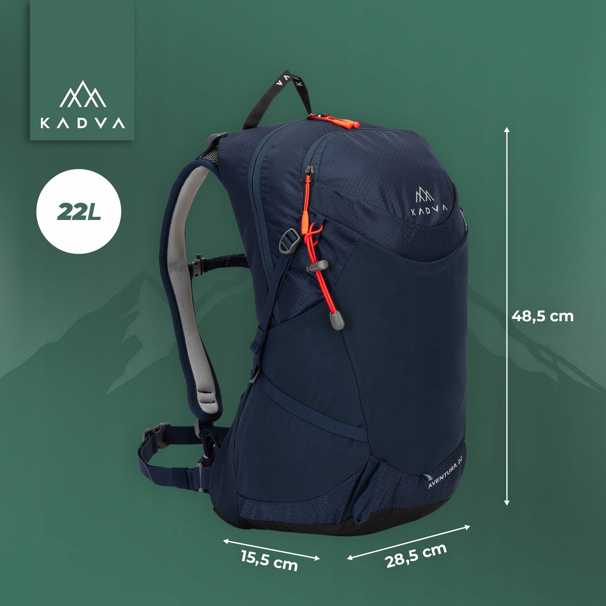 Hiking backpack KADVA Aventura 22l TREKKING MOUNTAIN LARGE SPORTS LUGGAGE Packaging status original