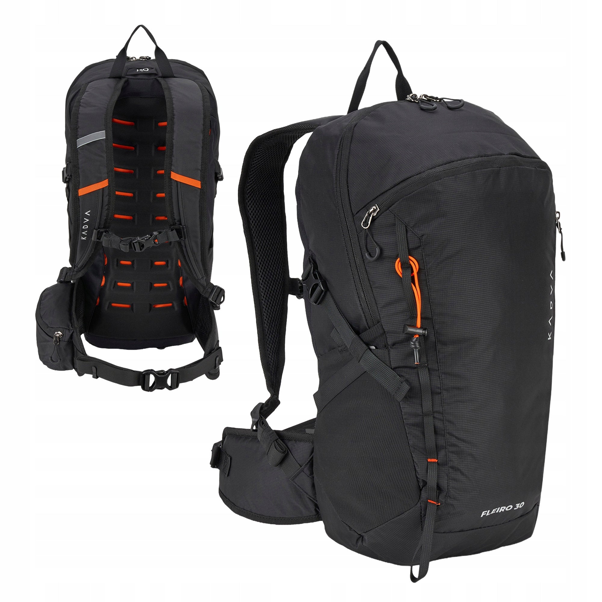 Hiking backpack KADVA Fleiro 30 l black PRACTICAL WITH COVER