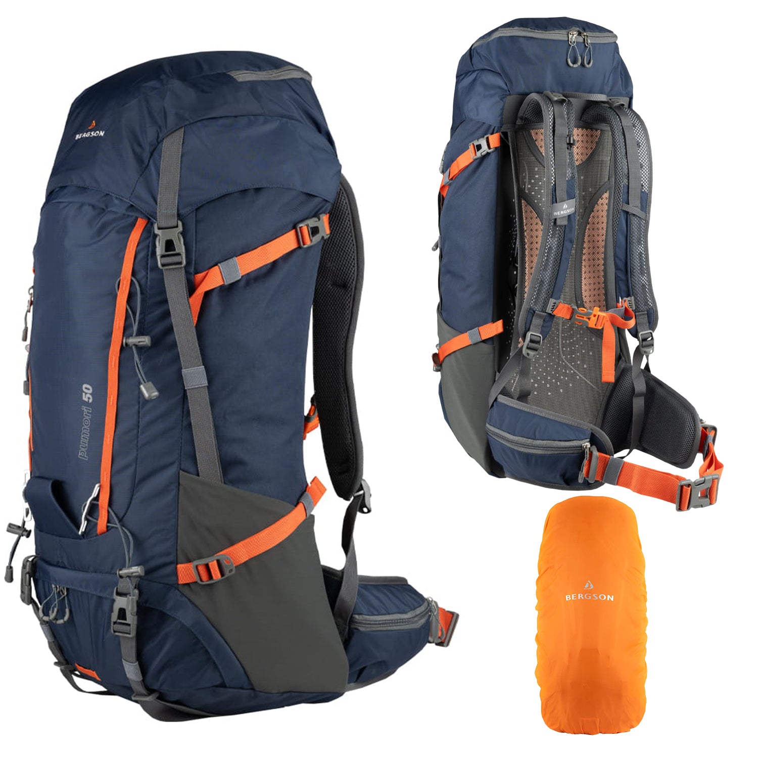 Hiking backpack blue Bergson PUMORI 50l