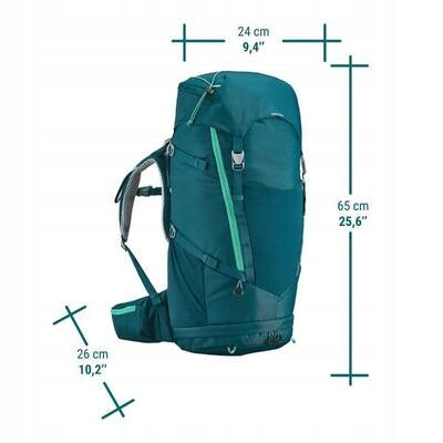 Hiking backpack for children, MH500 40 litres + 10 litres Color green