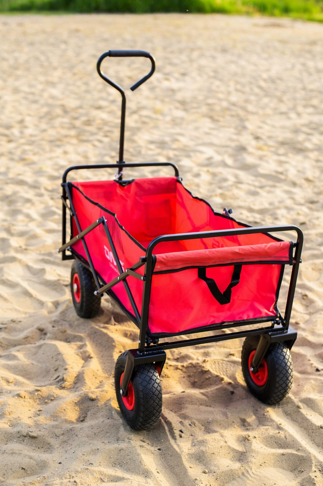 Hiking beach transport trolley 120kg pumped wheels red Brand DMS