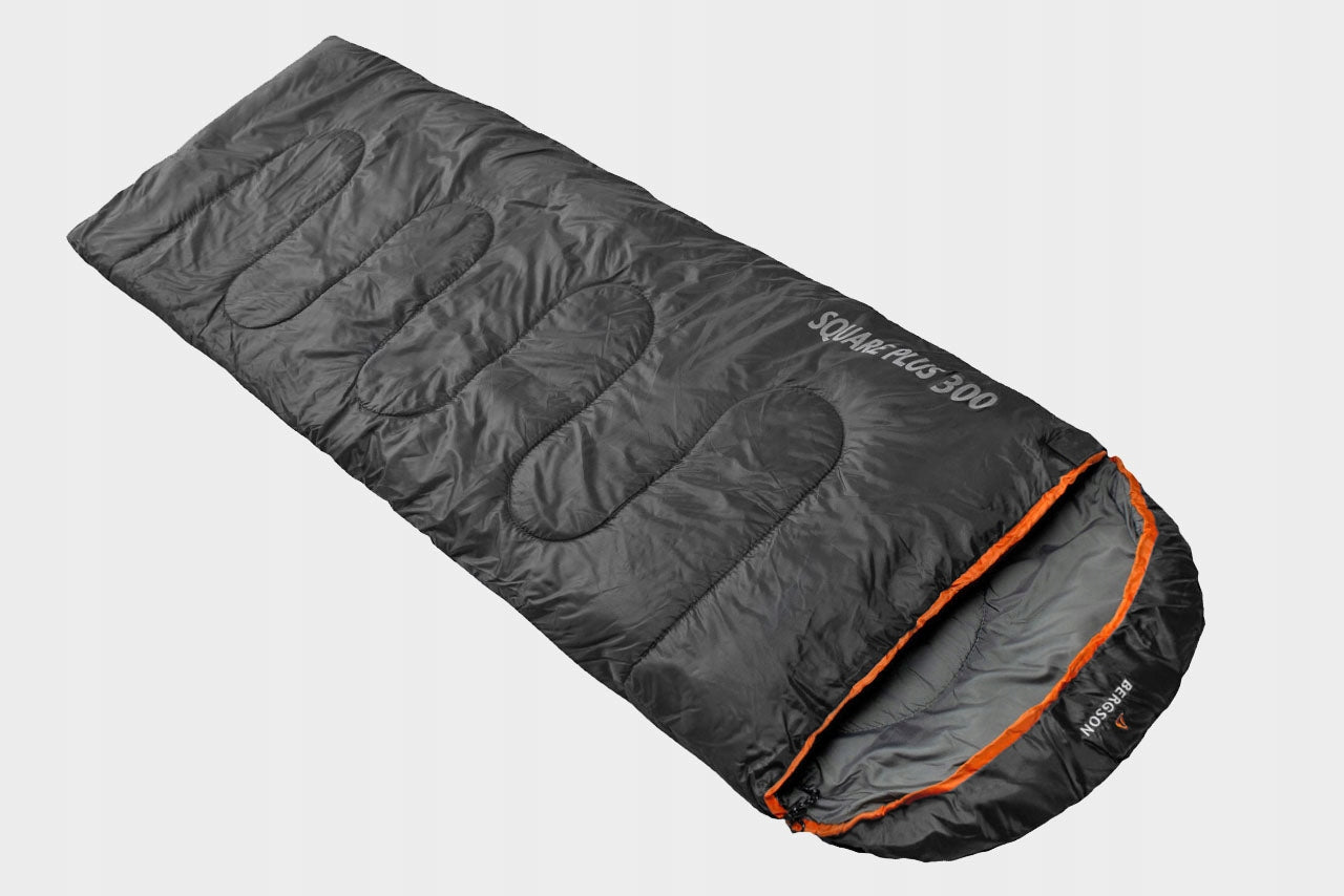 Hiking sleeping bag black SQUARE PLUS 300 Brand Bergson