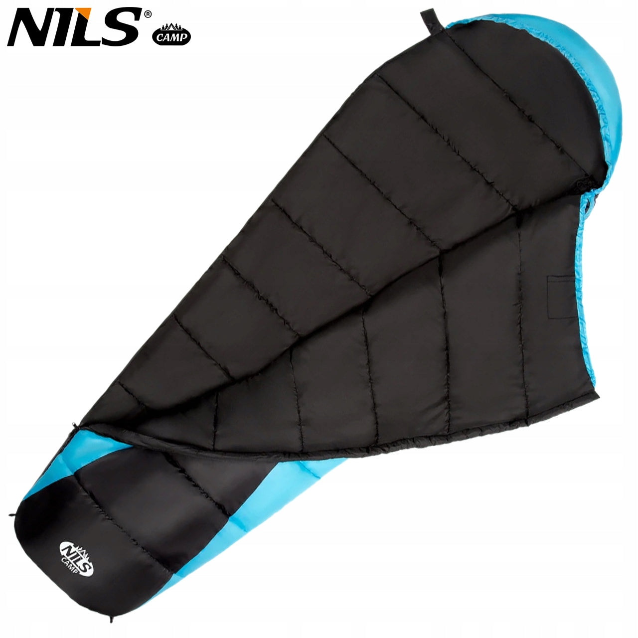 Hiking sleeping bag warm mummy with hood for camping tent 220x80 cm Brand Nils Camp