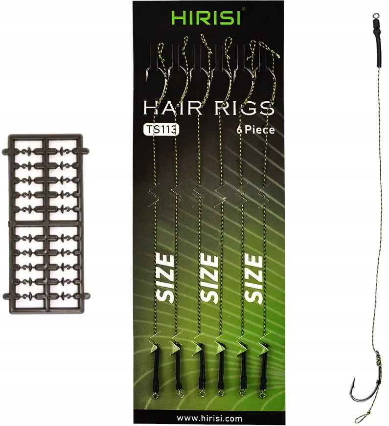 Hirisi carp set 6x rigs with hair and stopwatches hook r. 4