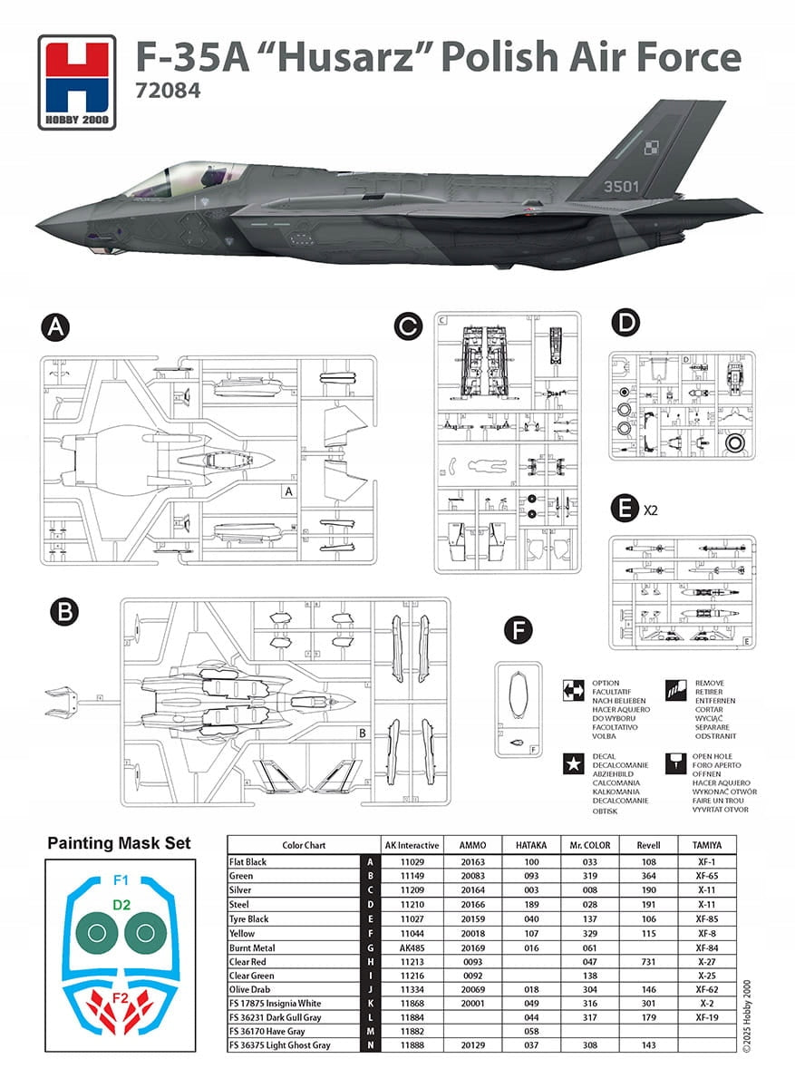 Hobby 2000 72084 1:72 F-35A Husarz Polish Air Force model Polish aircraft Brand Hobby 2000