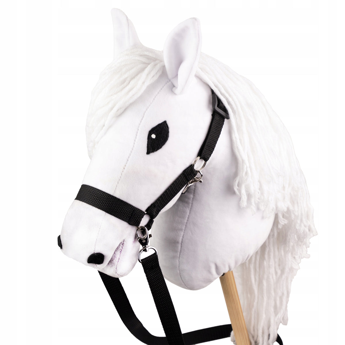 Hobby Horse Skippi A3 white Polish horse on a stick +black cantar with chiefs