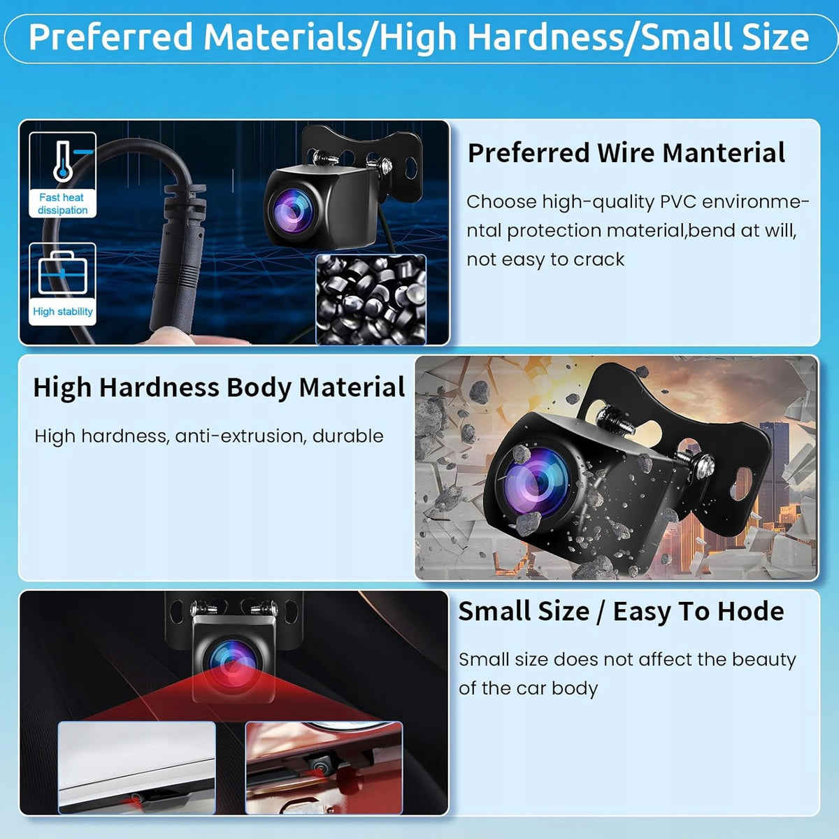 Hodozzy AHD 1080p reversing camera, night camera, IP69, 4-pin-radio and carplay Manufacturer code KAM5PIN