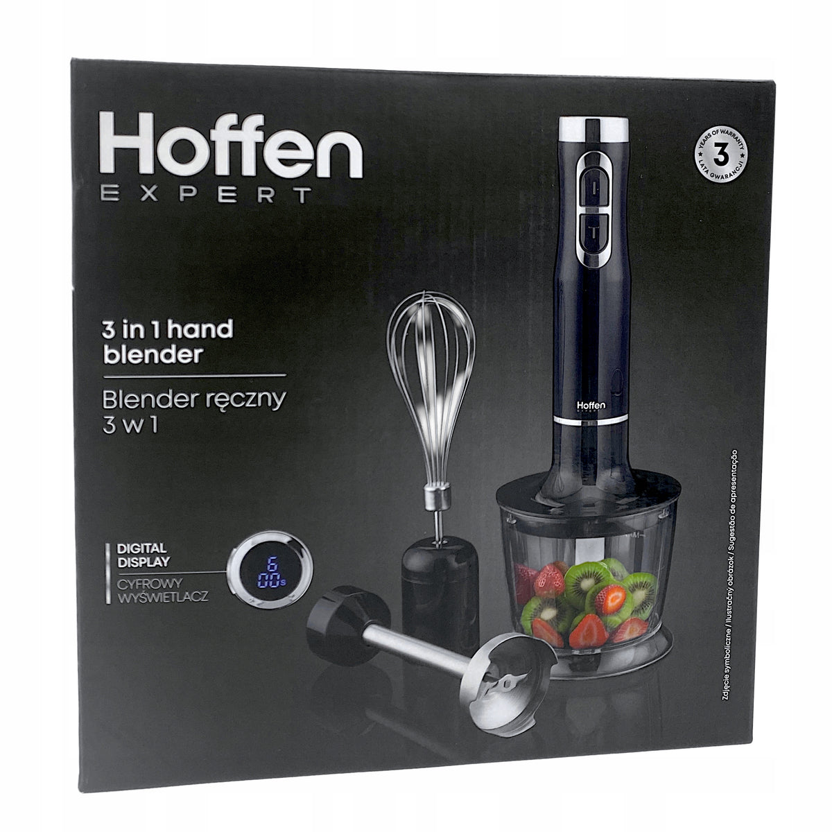 Hoffen Hand Blender 3in1 1000W Digital Display Black