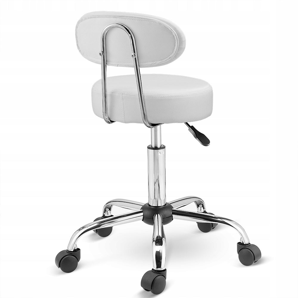 Hoker Stool Bar Chair Cosmetic Swivel Hairdresser Stool White Upholstery color white
