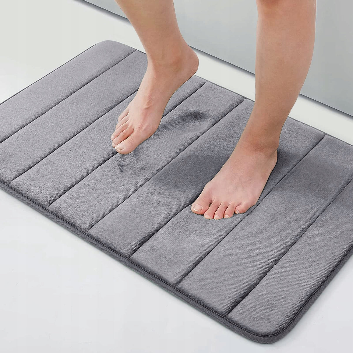 Homaxy Memory Foam Non-Slip Absorbent Grey 41 x 61 cm