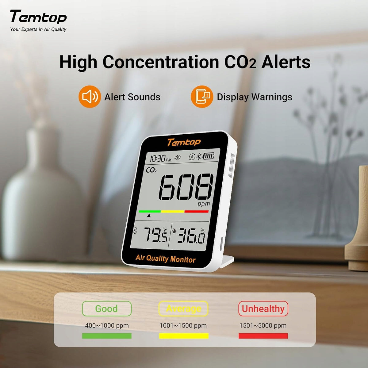 Home Carbon Dioxide Sensor CO2 Bluetooth Air Quality For Home Room Packaging status original