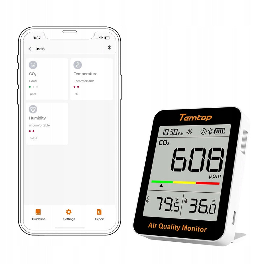Home Carbon Dioxide Sensor CO2 Bluetooth Air Quality For Home Room