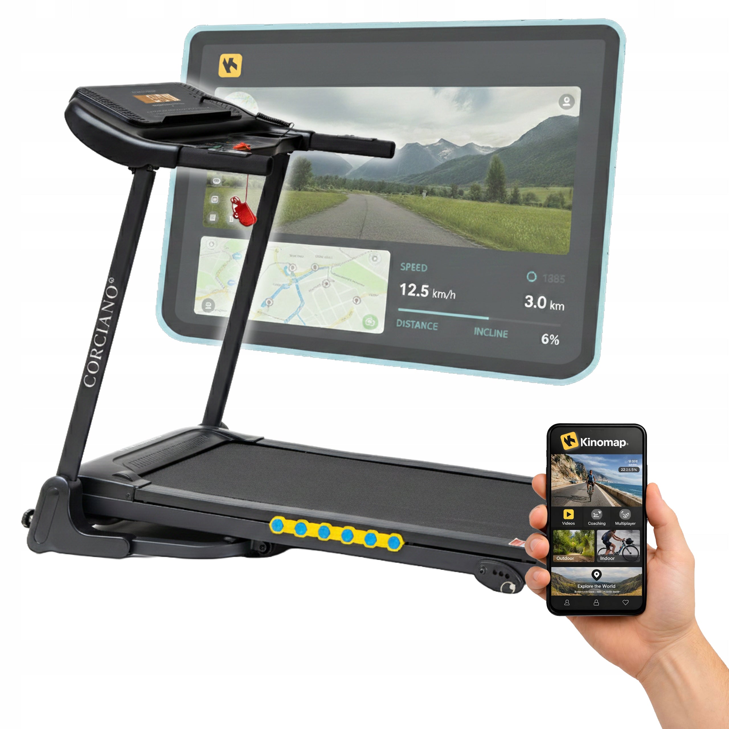 Home Electric Treadmill Folding ALBI 3300 CORCIANO 3HP 120kg 14km/h
