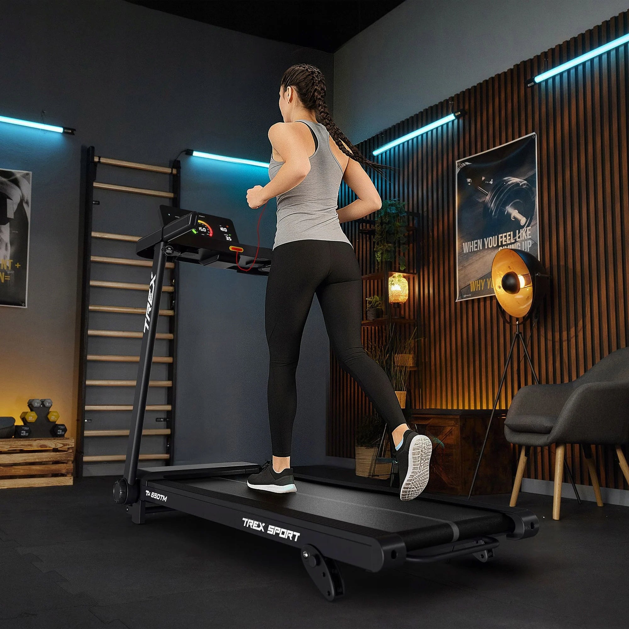 Home Electric Treadmill Folding Adjustable Angle 15KM/H POKET TREX SPORT Packaging status original