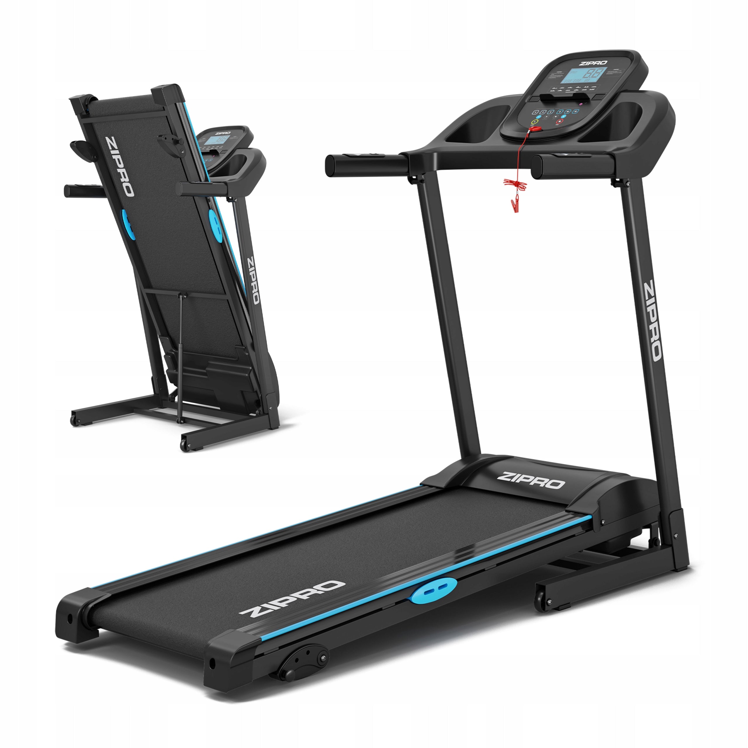 Home Electric Treadmill Folding Belt Slope + Shock Absorption - Zipro