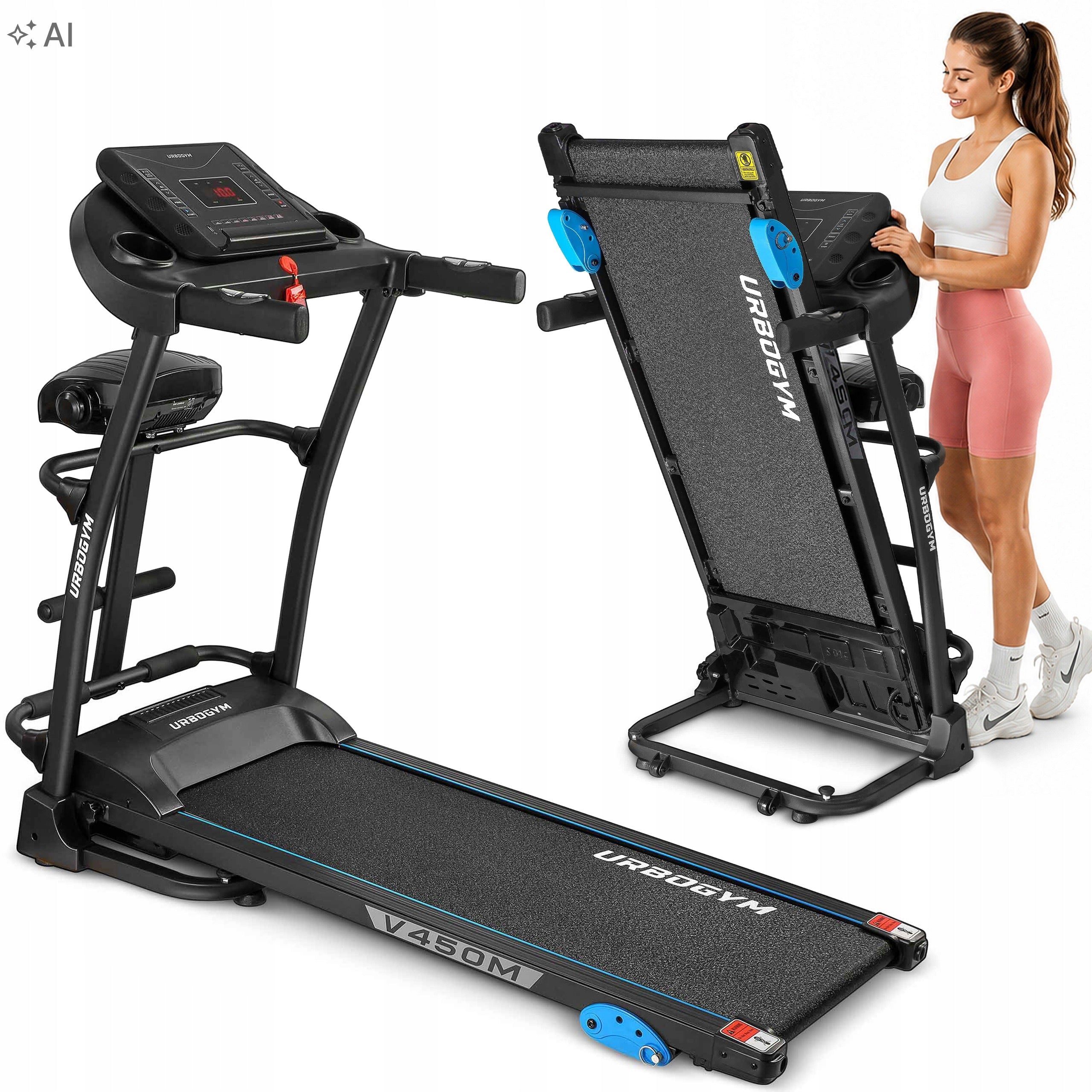 Home Electric Treadmill Folding Incline Angle Massager URBOGYM V450M