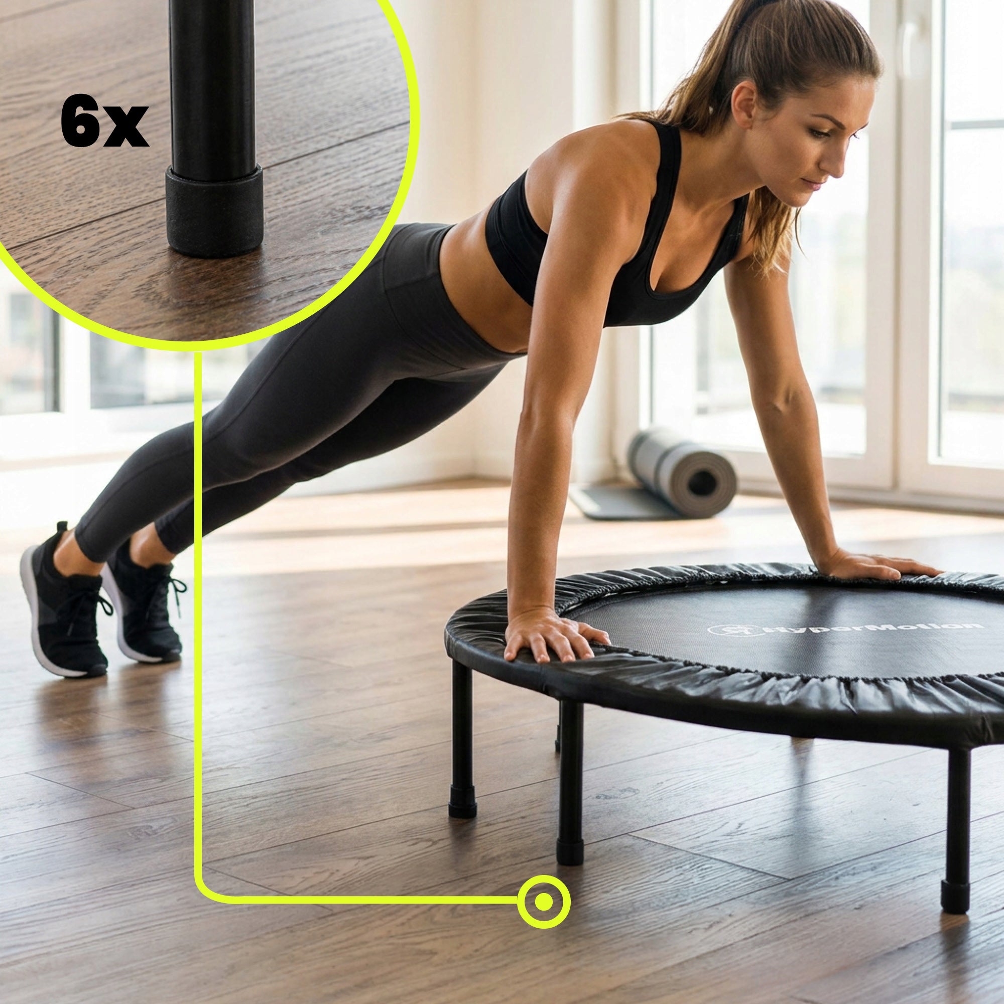 Home Fitness Trampoline 91 cm - Black Manufacturer code HYP96 TRAMPOLINE 91