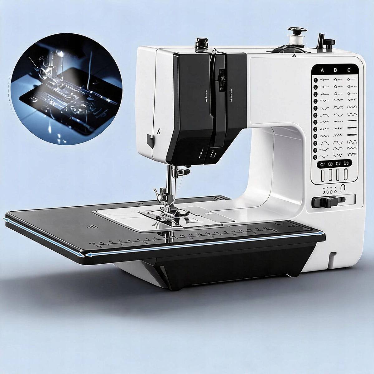 Home Mechanical Sewing Machine 38 PROGRAMS Pedal Table+ ACCESSORIES Packaging status original