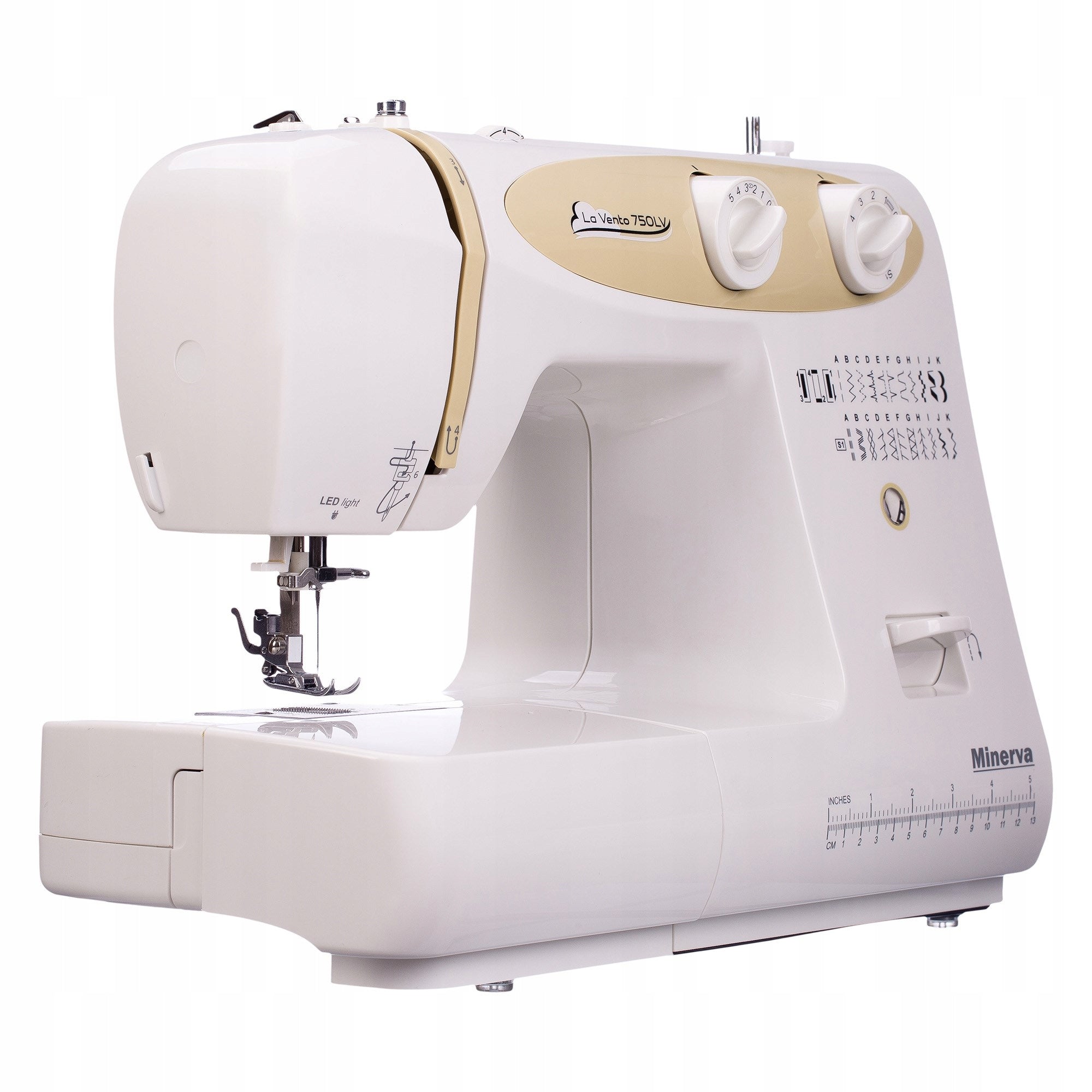 Home Mechanical Sewing Machine Strong 23 Stitches Minerva LaVento 750LV Brand Minerva