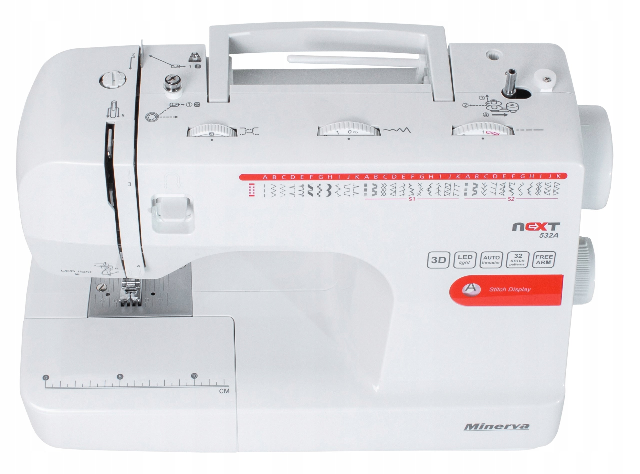 Home Sewing Machine Mechanical Durable Minerva Next 532A 36 Stitches Brand Minerva