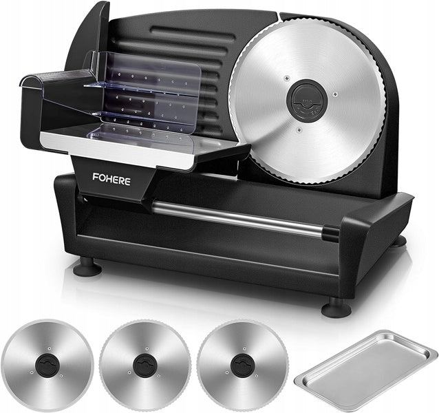 Home Slicer 250W Adjustable Thickness 3 Blades Steel FOHERE SL-5191M23D