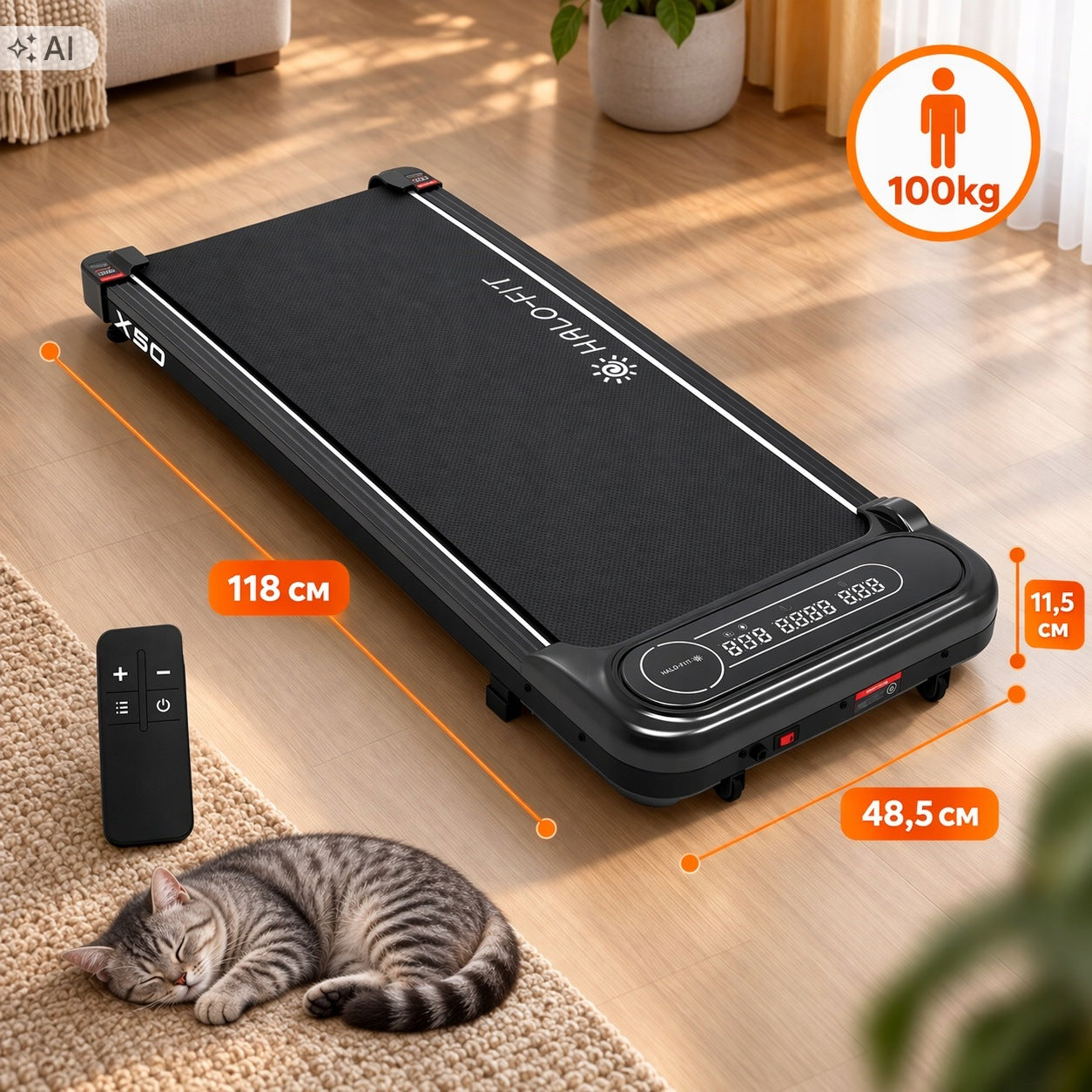 Home Treadmill Electric Training for Walking Under Desk Quiet 11cm Manufacturer code x50
