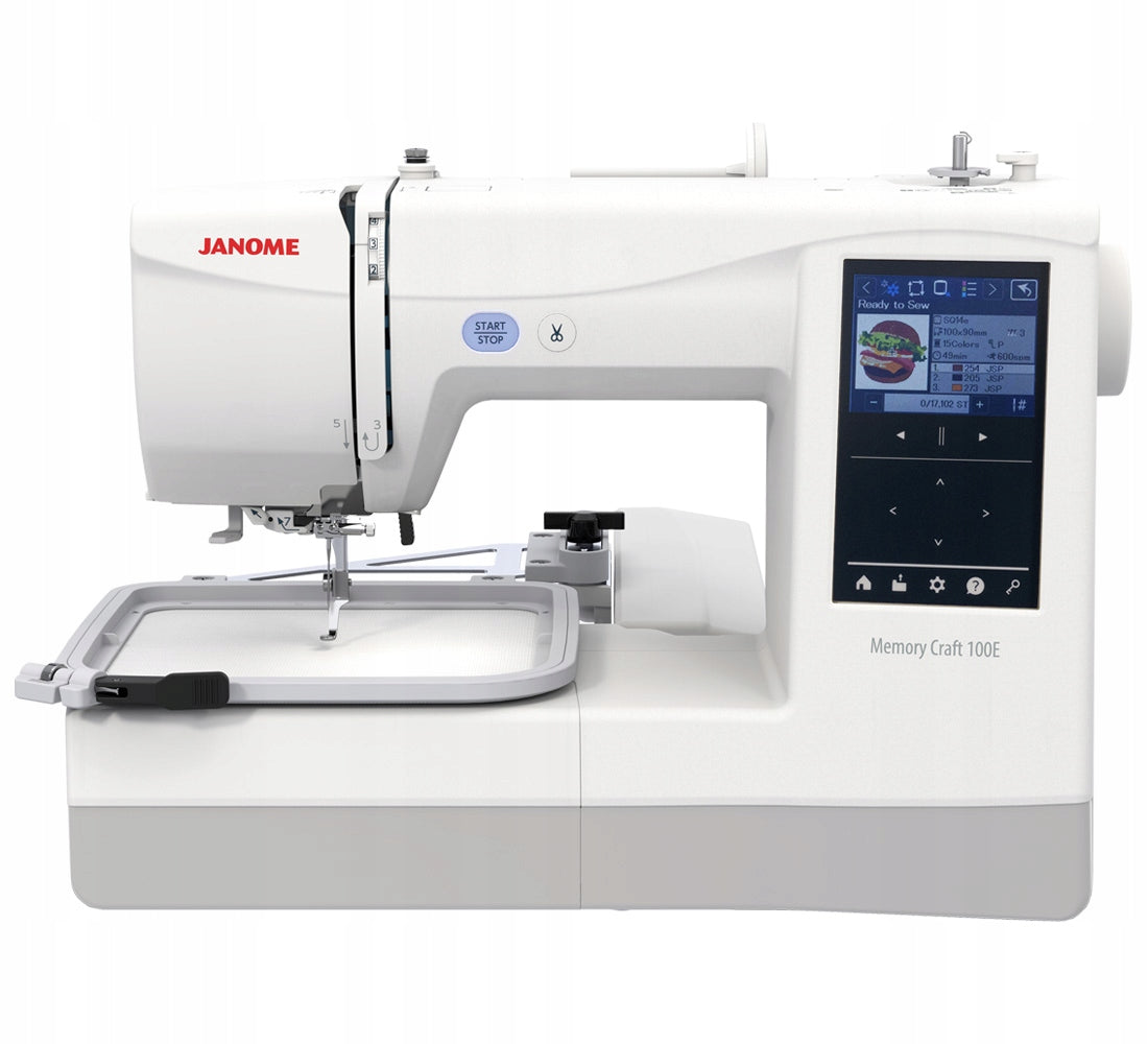 Home computer embroidery machine Janome MC100E free frame + freebies Manufacturer code JANOME MC100E
