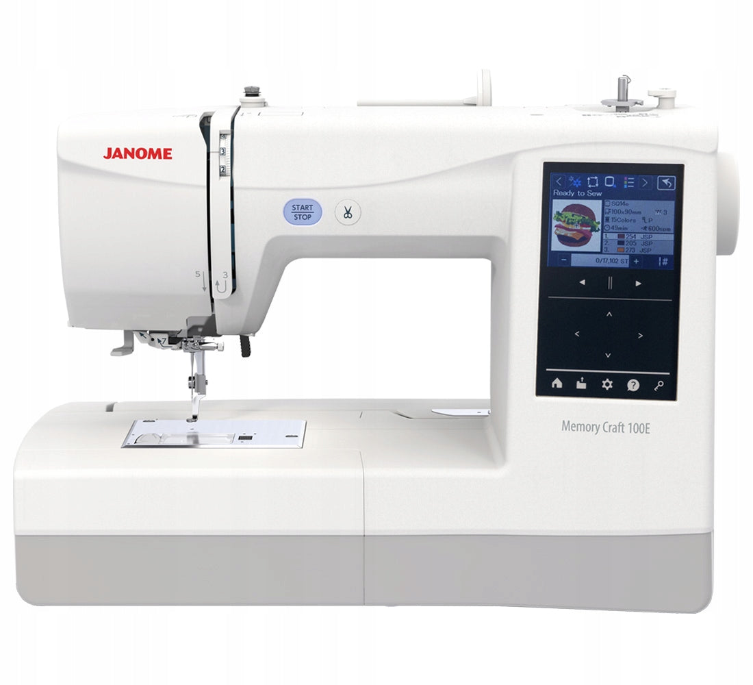 Home computer embroidery machine Janome MC100E free frame + freebies Packaging status original