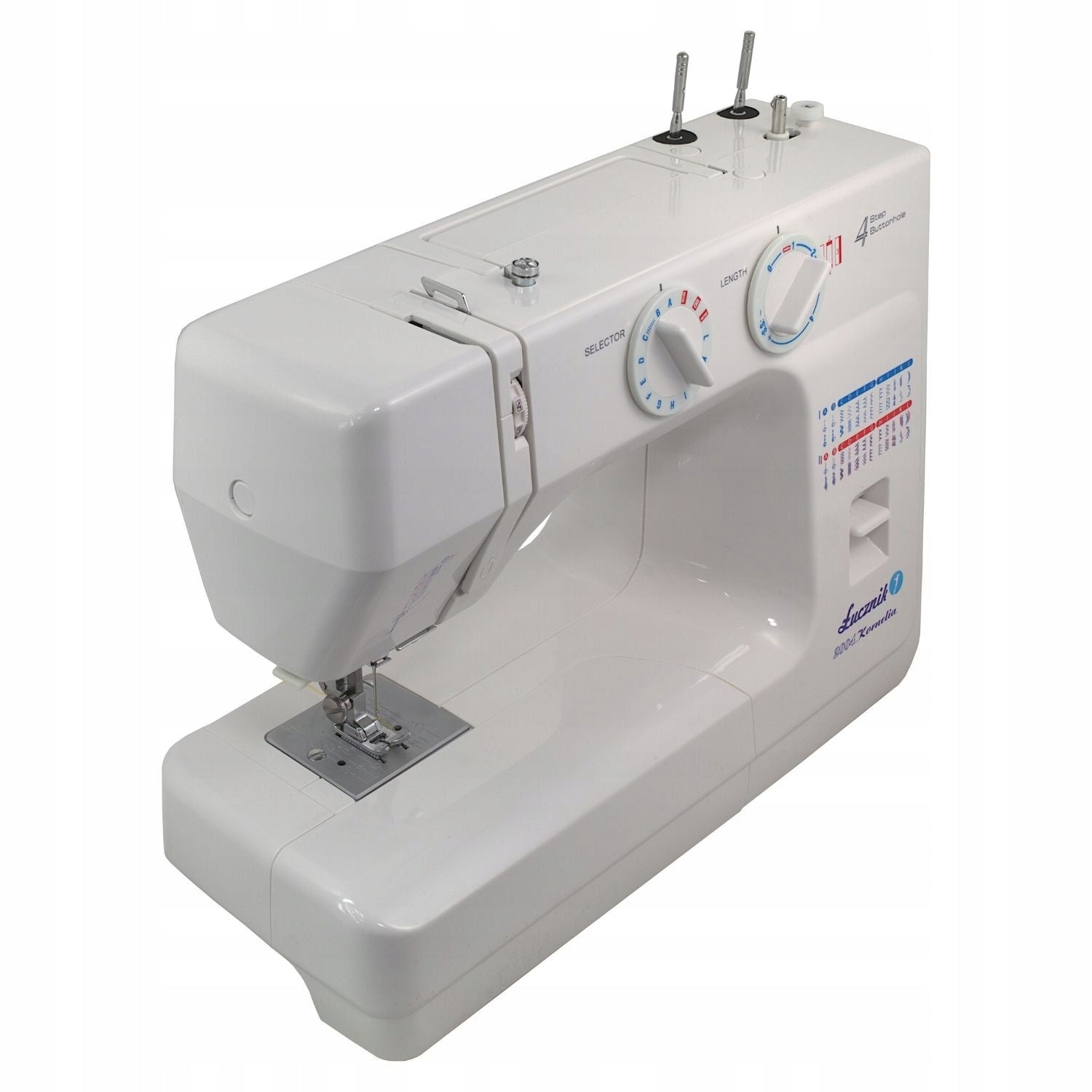 Home sewing machine strong 48 stitch patterns Łucznik Cornelia II 2004 Dominant color white