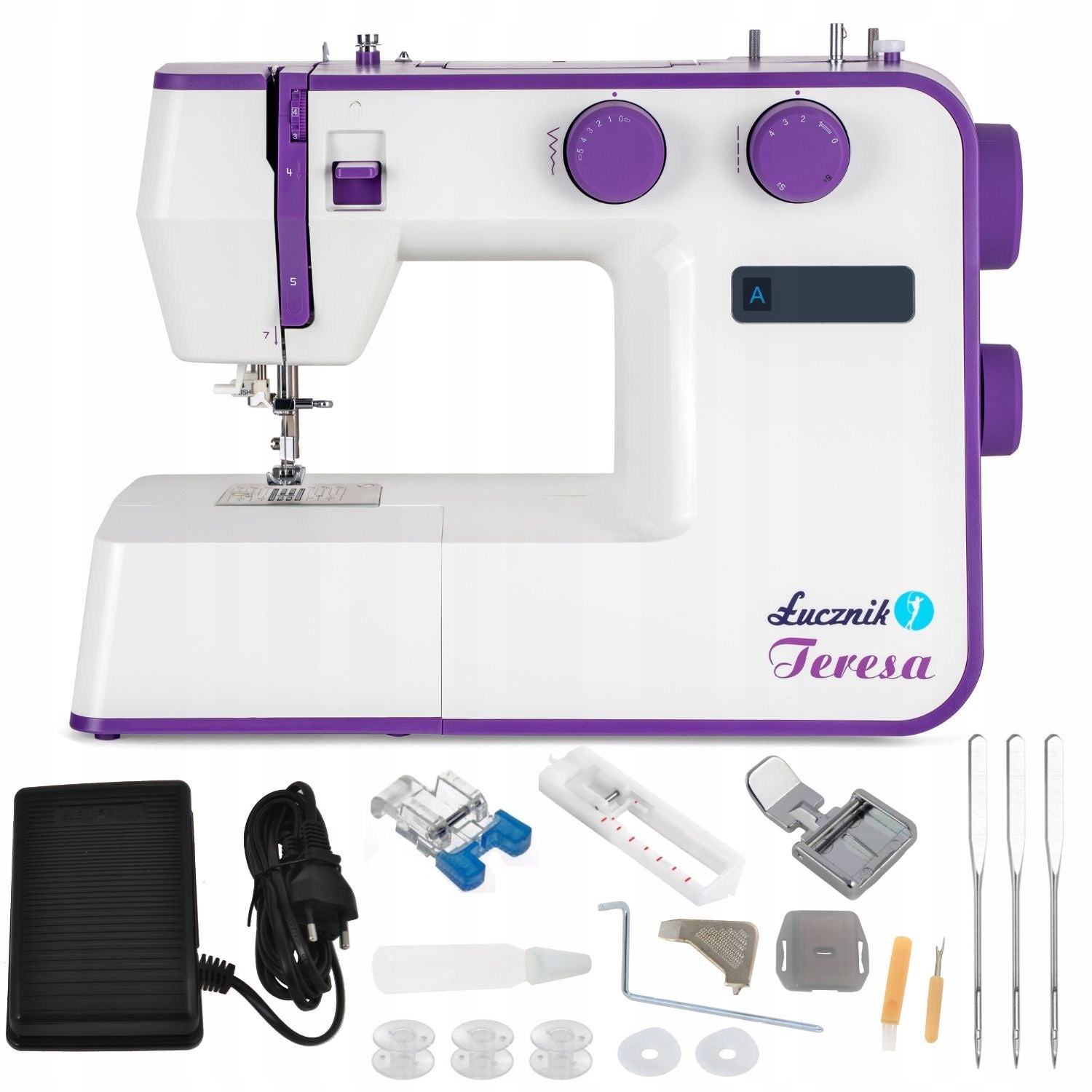 Home sewing machine strong Łucznik Teresa 34 stitches overlock accessories