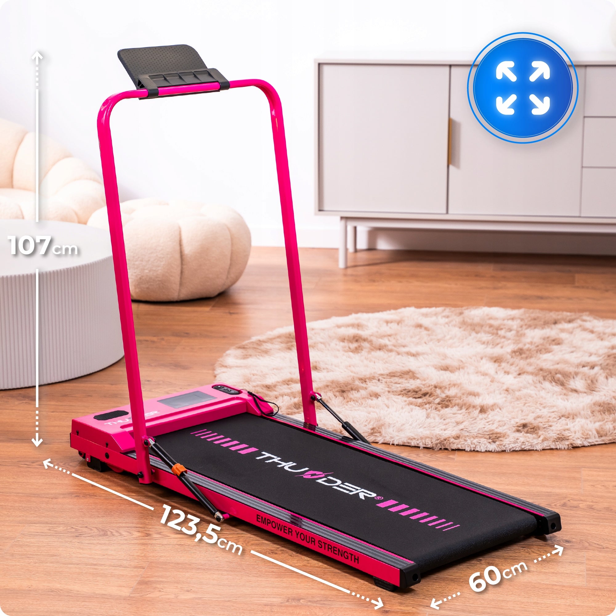 Home treadmill small folding 2in1 electric under bed 1-8km wheels Thunder Packaging status original
