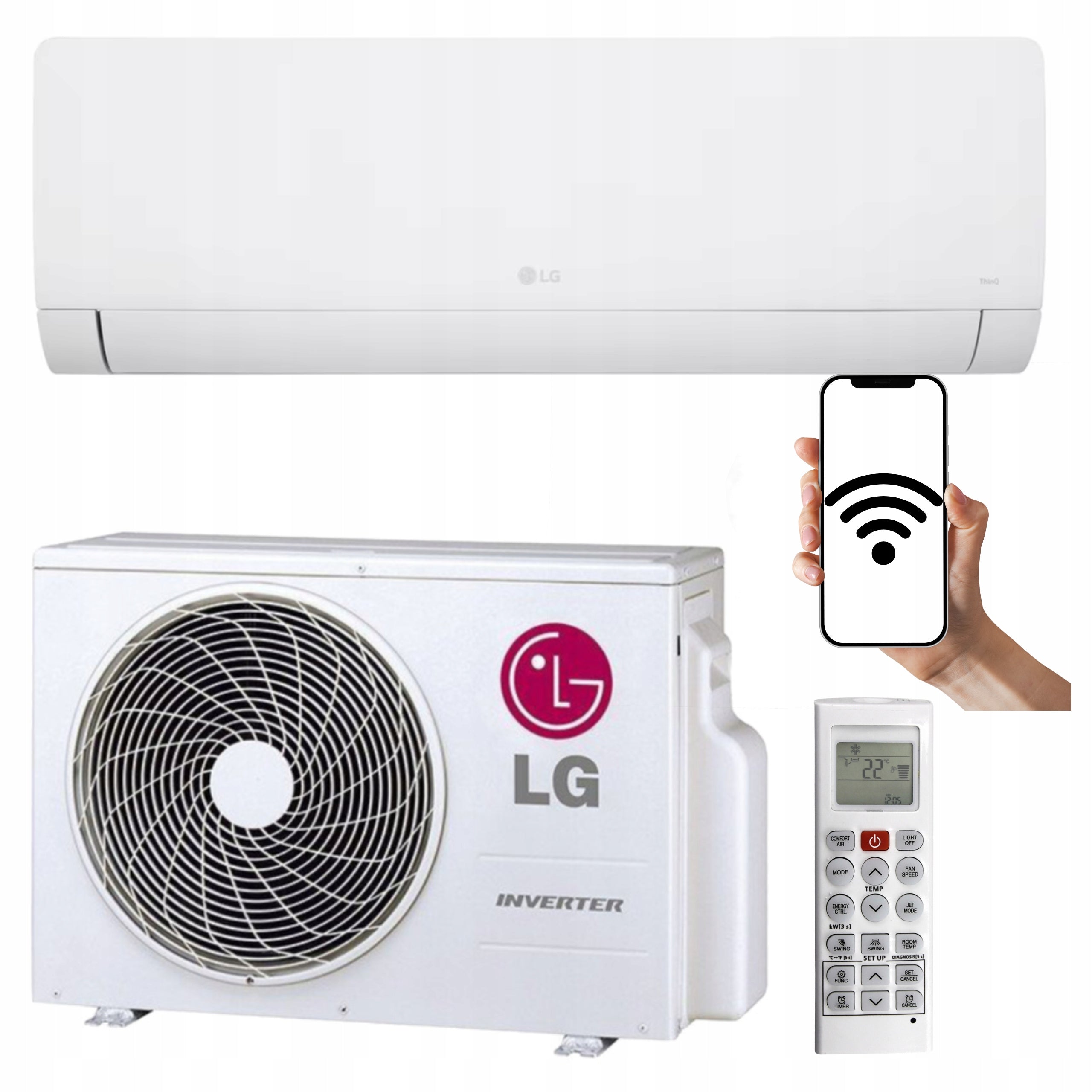 Home wall air conditioner LG DUALCOOL 3,5kW 40m2 WiFi WZ12AWN /WZ12AWU
