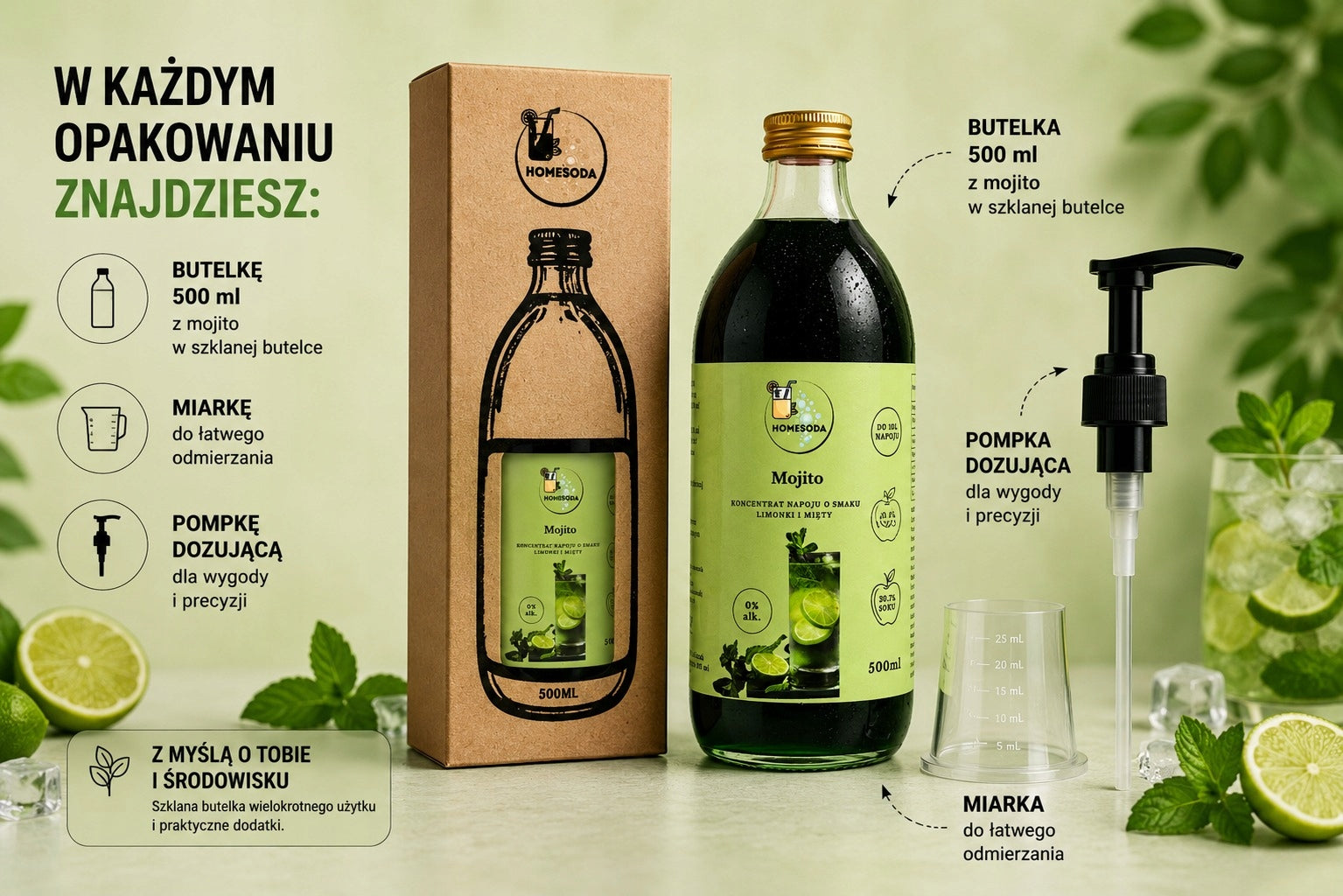 HomeSoda Drink Mojito Mohito Concentrate for Saturator SodaStream Manufacturer code 849037328