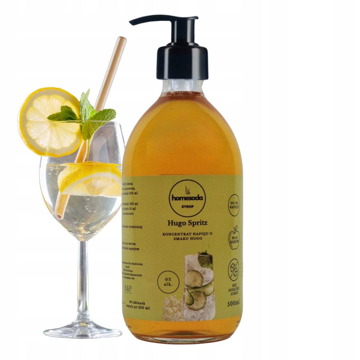 HomeSoda Hugo Spritz Syrup Sugar Free Saturator Concentrate SodaStream