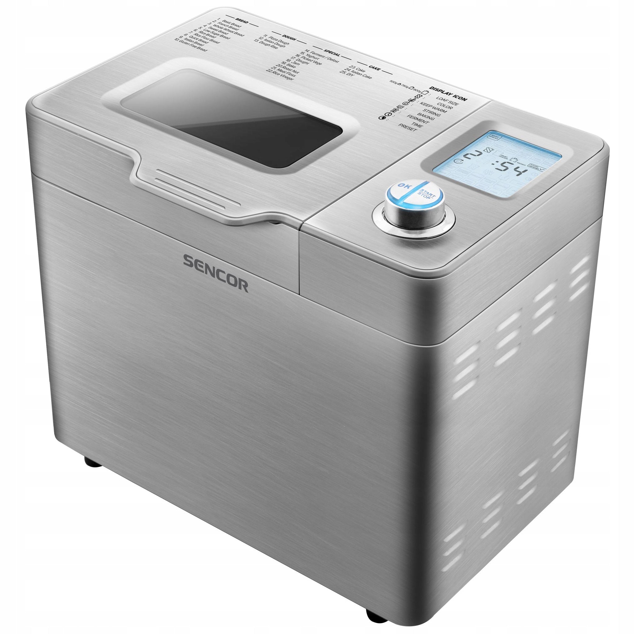 Homemade bread maker Sencor SBR2000SS 550W INOX LCD 900g 28programs