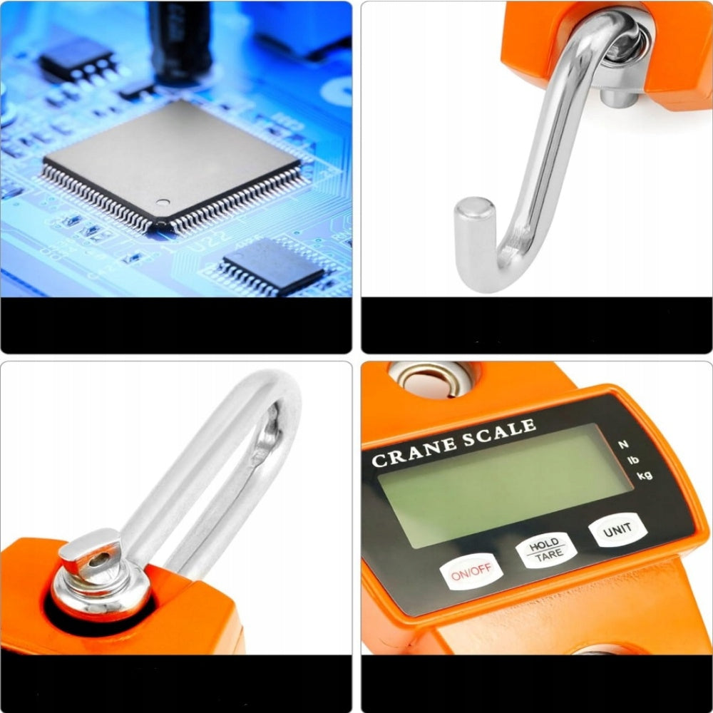 Hook scale 300kg digital LCD backlit + battery included Product weight with unit packaging 0.74 kg