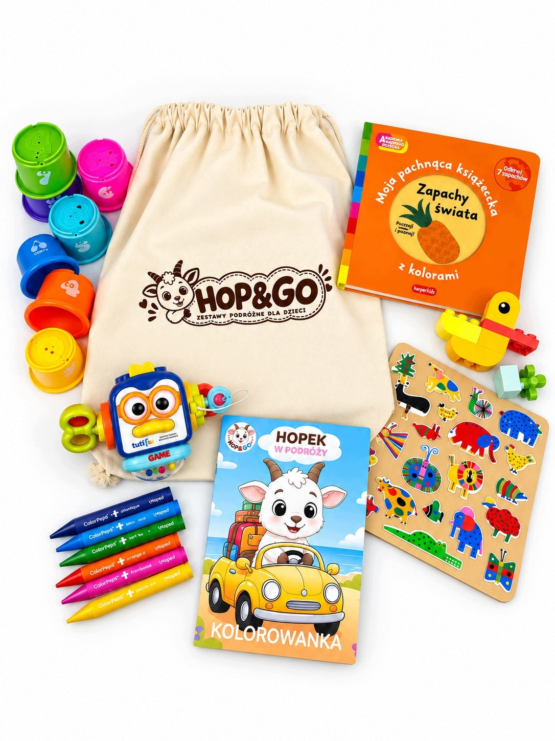 Hop&Go travel box set for children 18m+ toys for car and plane Packaging status original