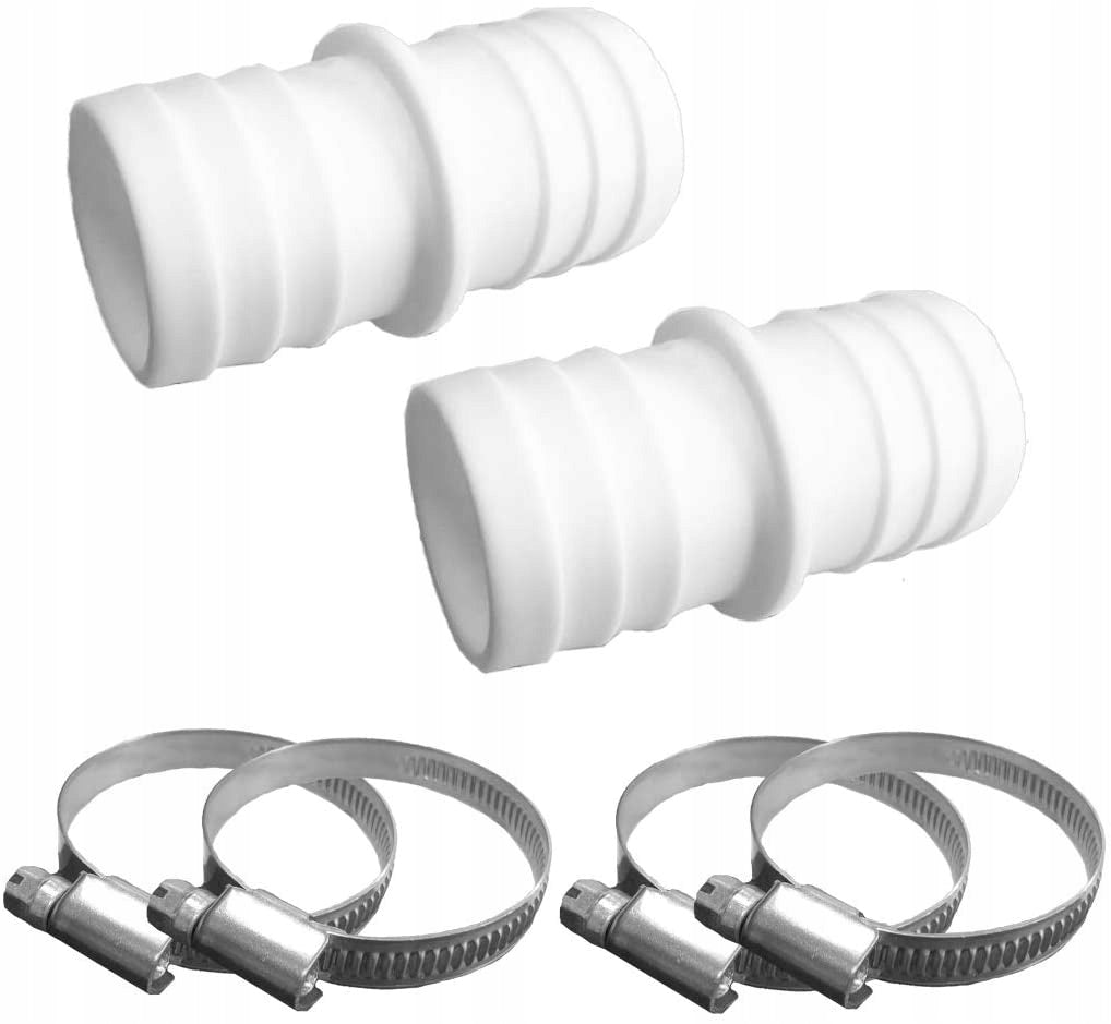 Hose connector PVC connector 38 mm + bands POOL 2 pcs